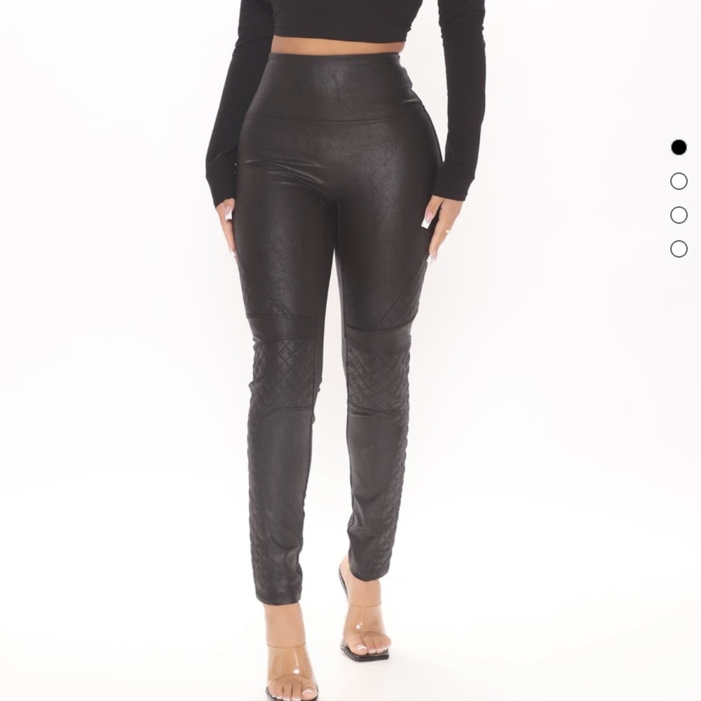 Body sculpting Coated Moto Leggings